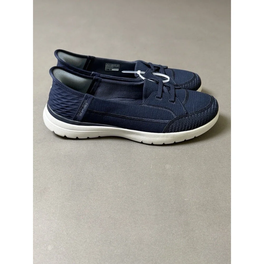Skechers Slip-Ins Navy  Walk Shoes Womens 10 Memory Foam Comfort Casual Wide Fit